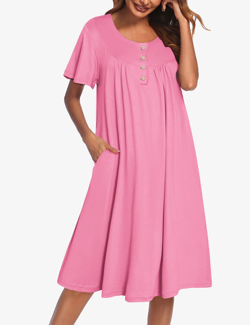 Ekouaer Women Short Sleeve Floral Dress with Pockets