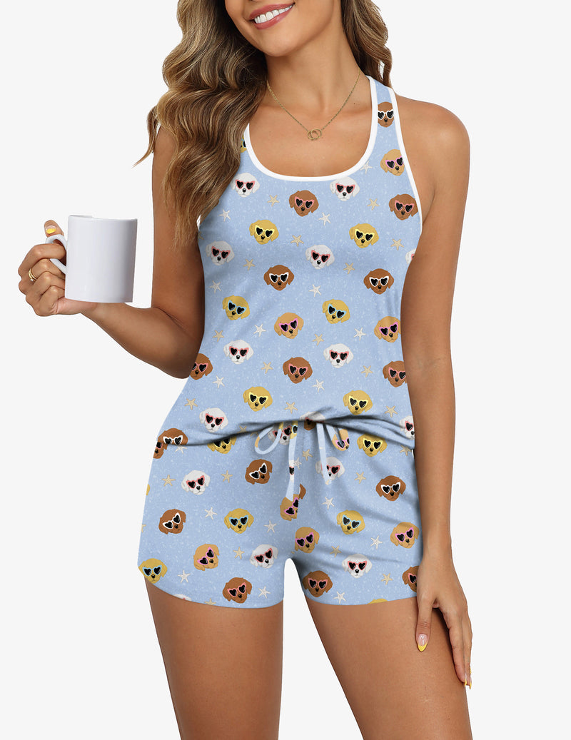 Ekouaer Pajama Set Comfy Cami and Shorts