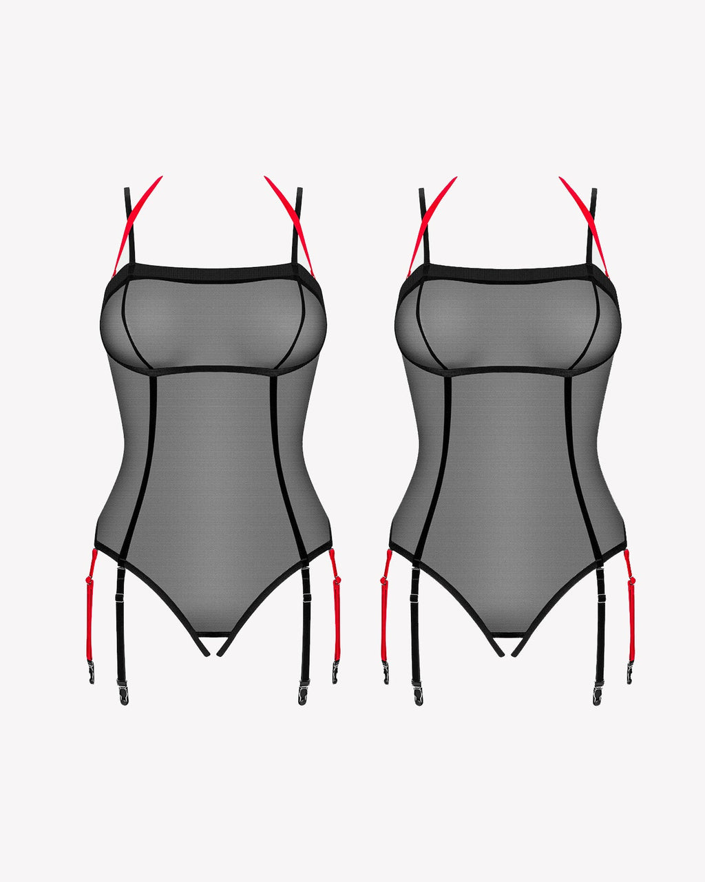 Mesh Tulle Crotchless Teddy