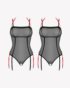 Mesh Tulle Crotchless Teddy