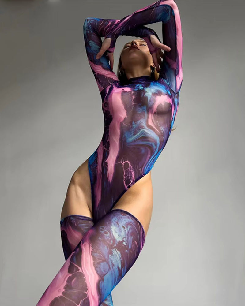 ⚡Flash Sale-Tie-Dye Long Sleeve Bodysuit