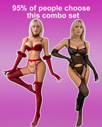 Mesh Shaping Body Corset with Gloves & Stockings