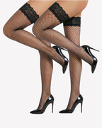 High Fishnet Stocking Lace Top Sheer Tights