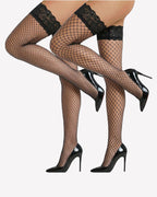 High Fishnet Stocking Lace Top Sheer Tights
