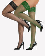 High Fishnet Stocking Lace Top Sheer Tights