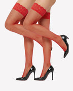 High Fishnet Stocking Lace Top Sheer Tights