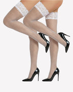High Fishnet Stocking Lace Top Sheer Tights