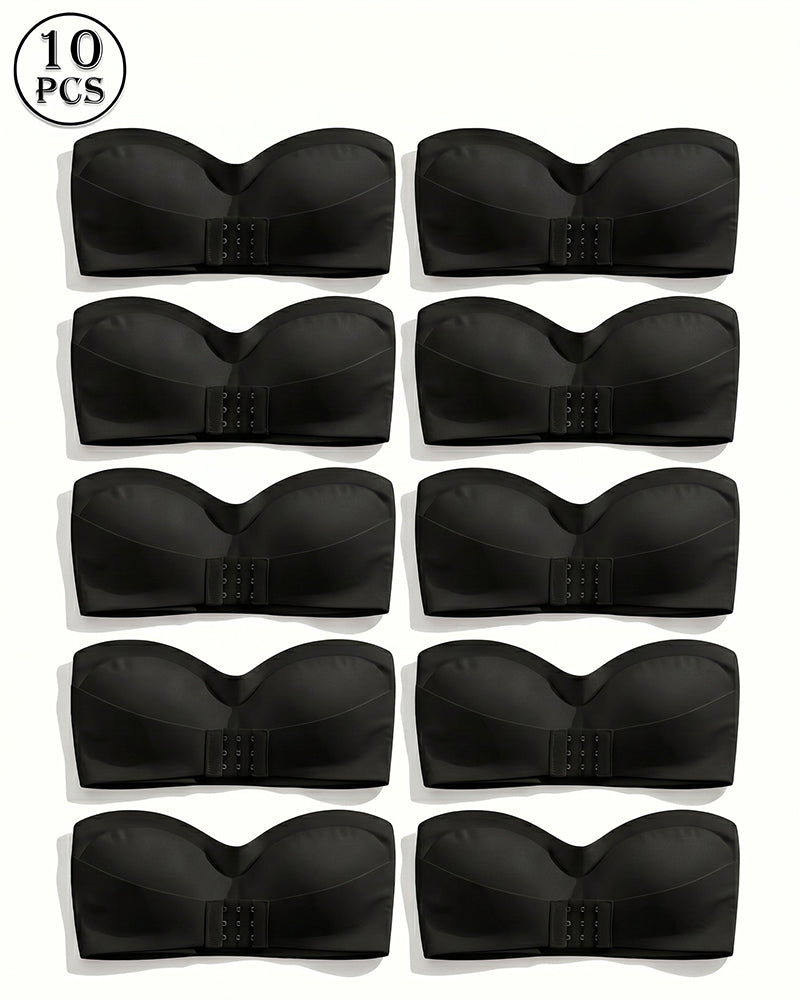 Sexy Strapless Buckle Front Bandeau Top