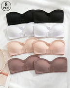 Sexy Strapless Buckle Front Bandeau Top