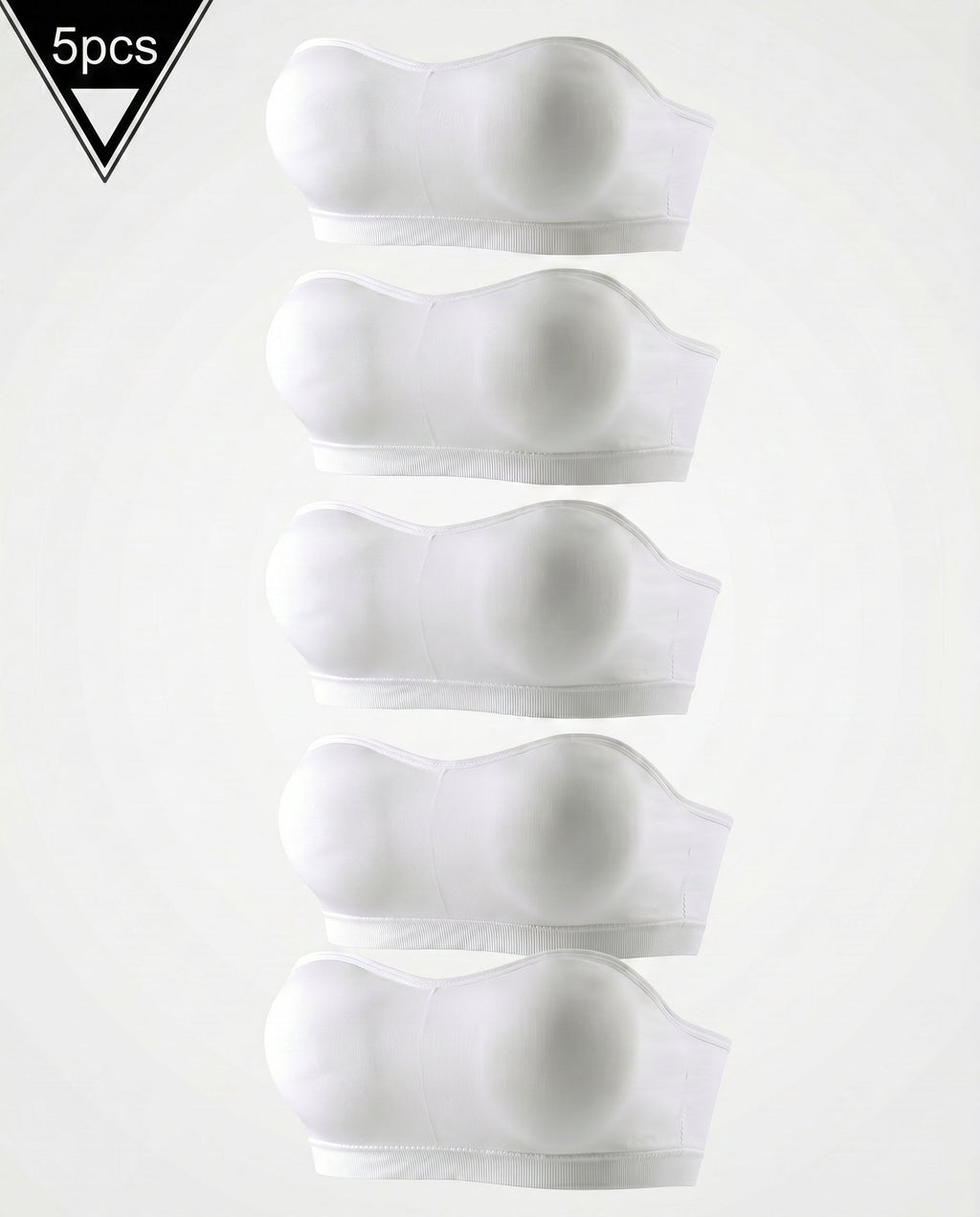 Strapless Side Hook Bandeau Bra Seamless Padded Tube Bra