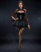 Dark Queen Halloween Costume Velvet Corset Dress Set