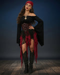 Pirate Costume Set Off-Shoulder Dress Corset Skirt Accessories