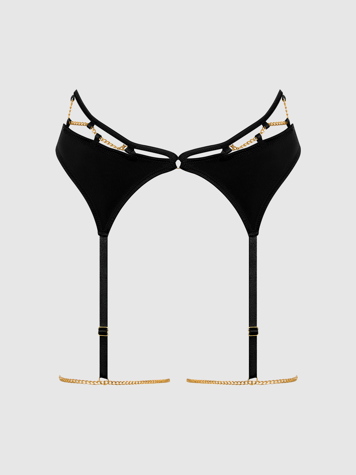 Emery Liquid Satin & Chain Thigh Garter Belt