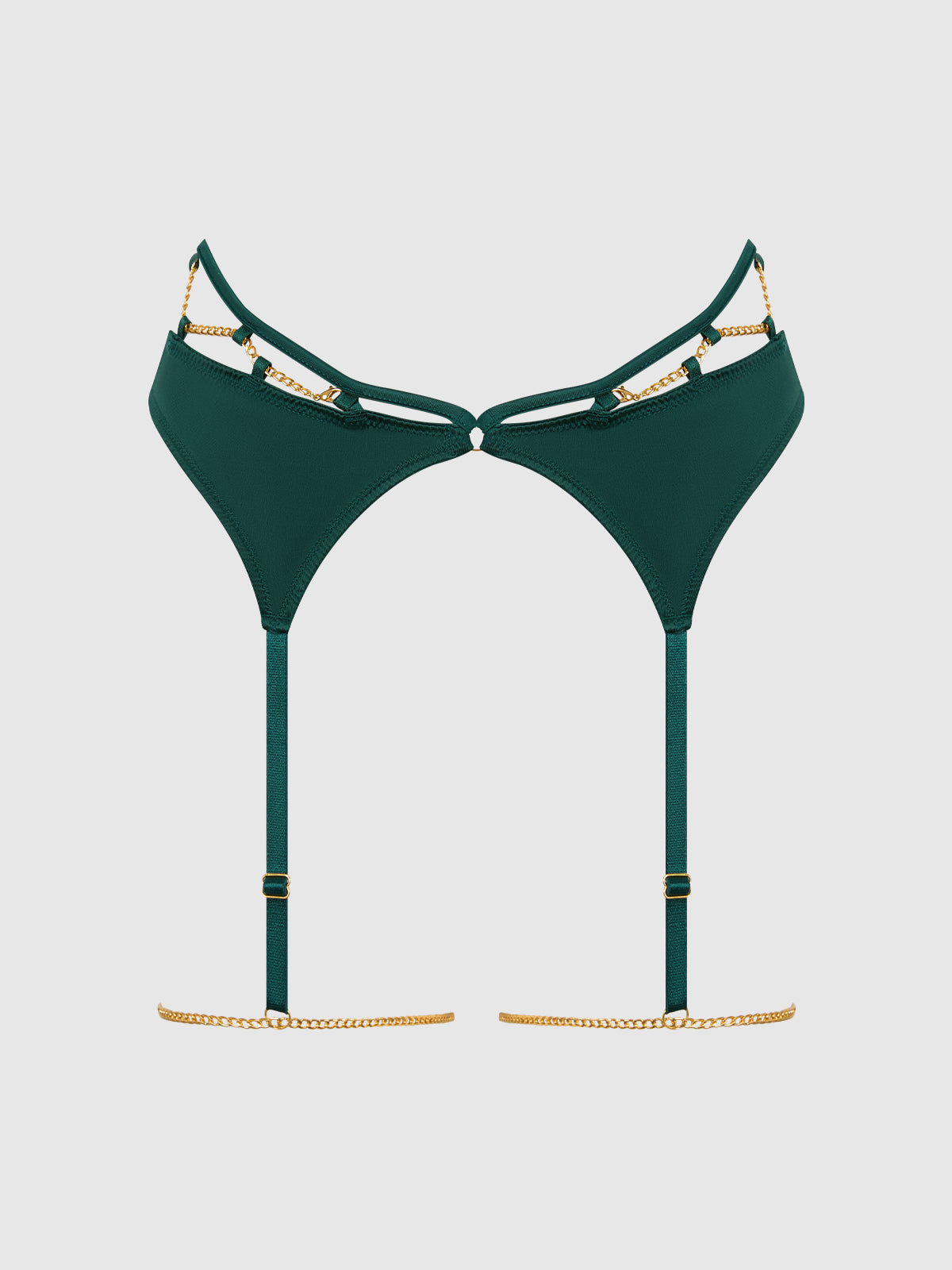 Emery Liquid Satin & Chain Thigh Garter Belt