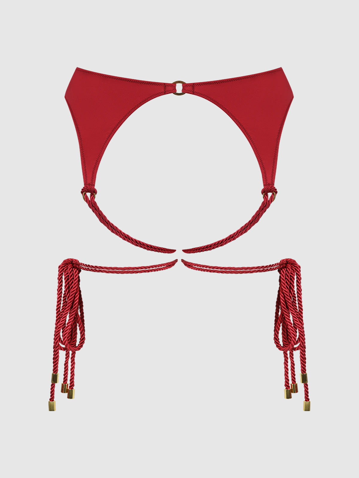 Nadya Liquid Satin & Rope Thigh Wrap Garter Belt