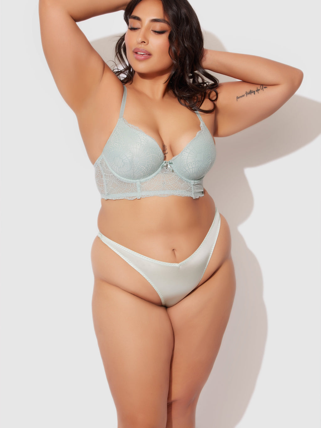 Ariel Lace Longline Push Up Bra