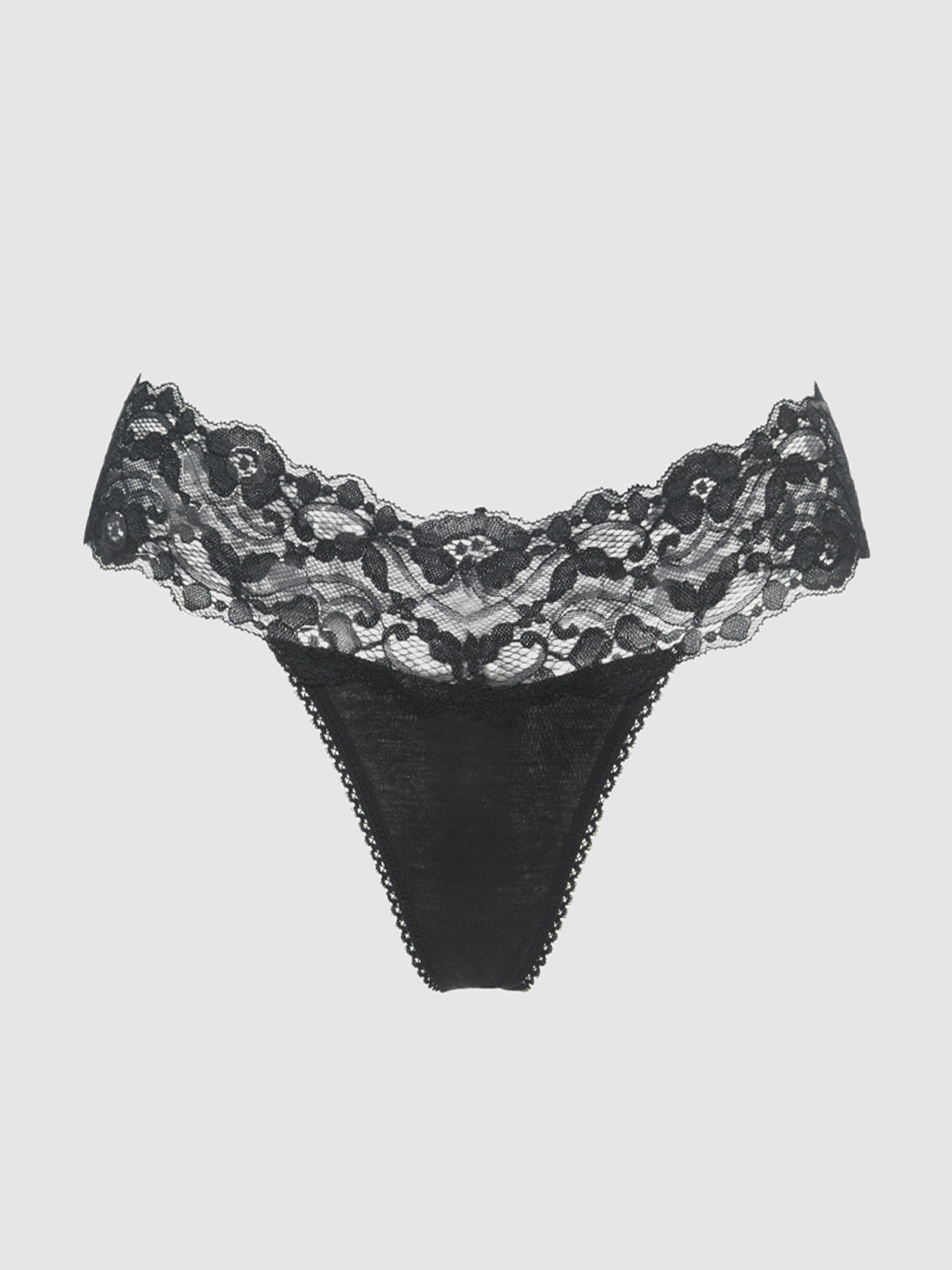 Bridget Stretch Cotton & Lace Thong