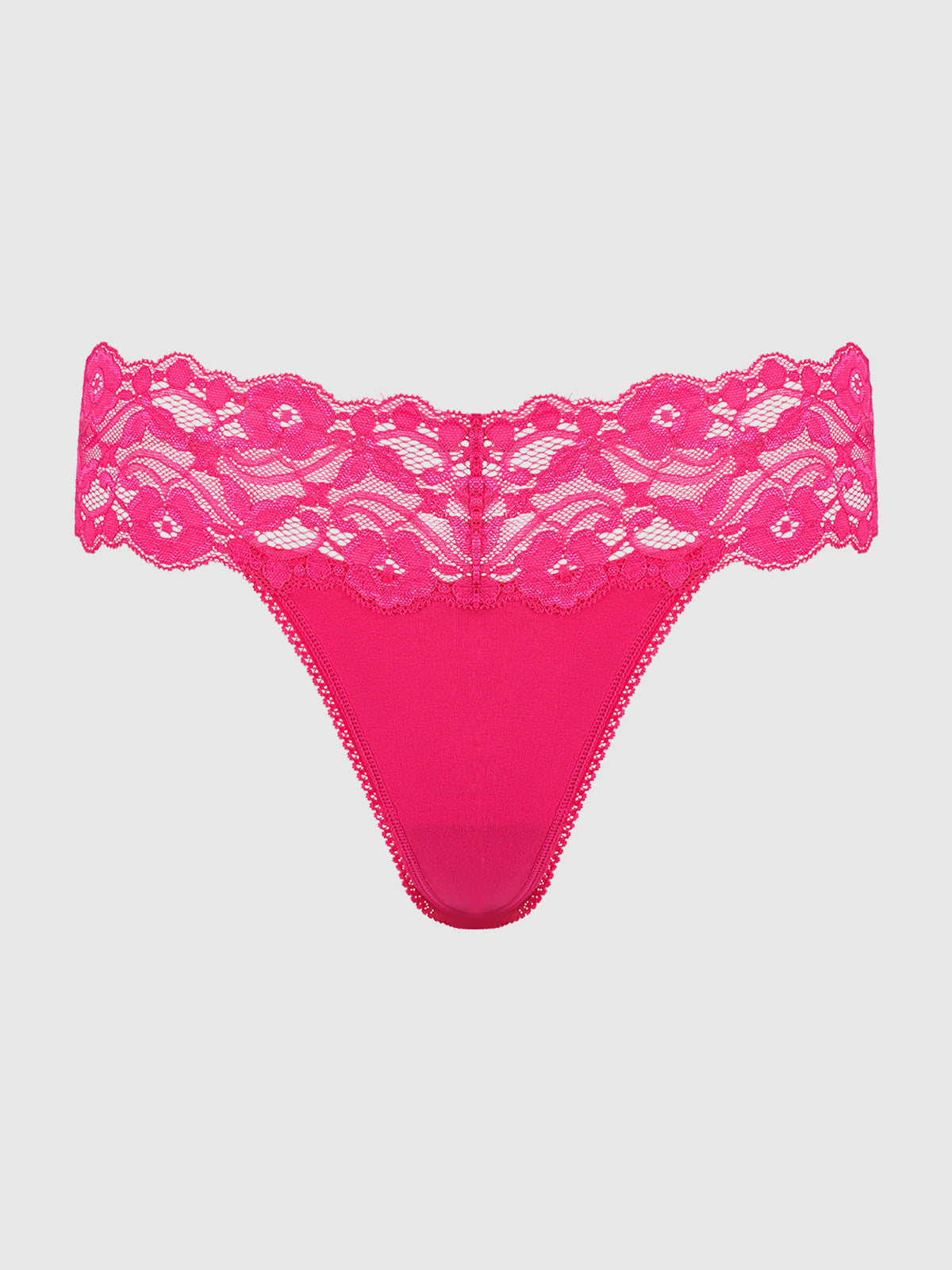 Bridget Stretch Cotton & Lace Thong