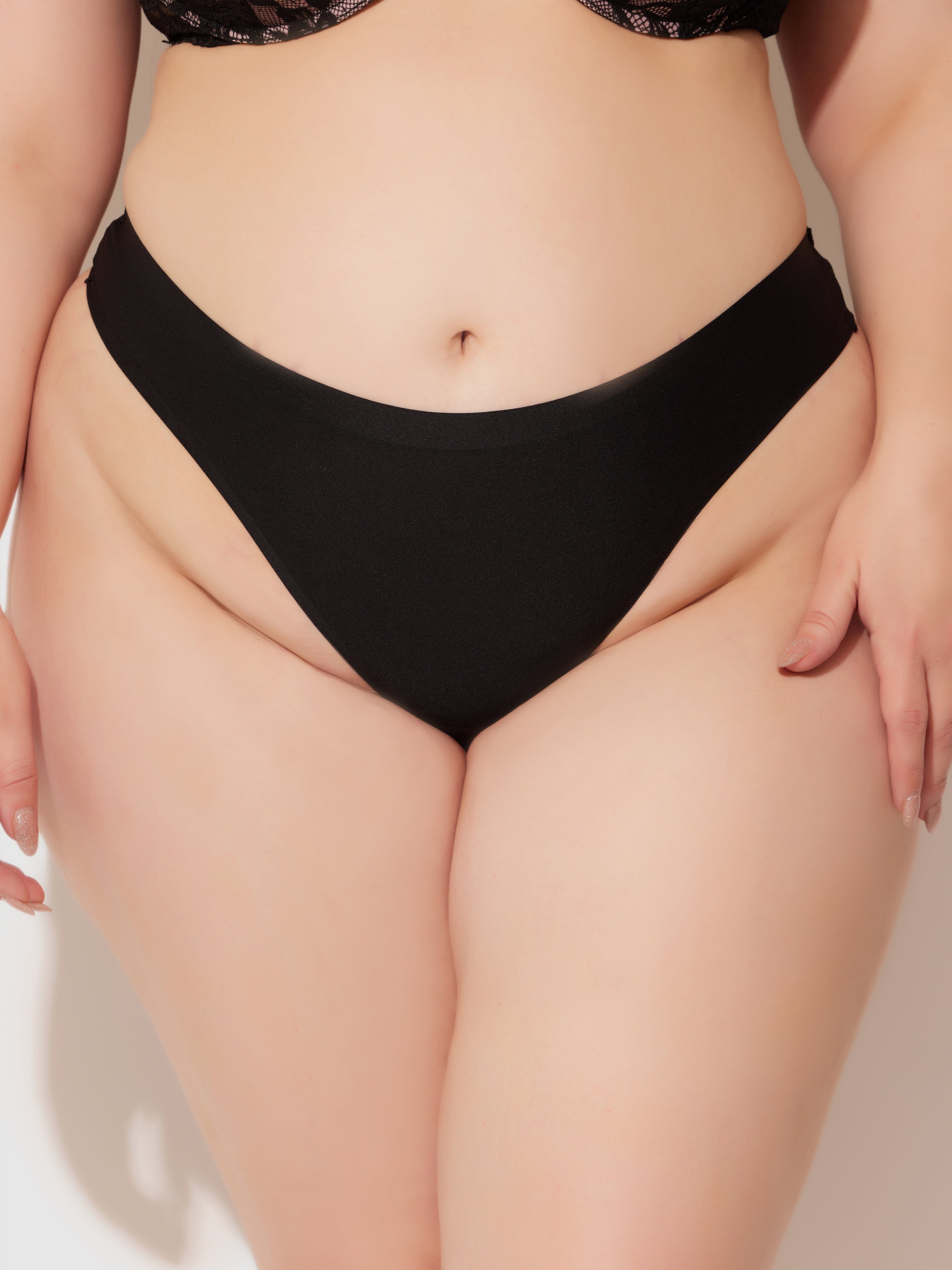 No Show Lasercut Micro Front & Mesh Back Tanga