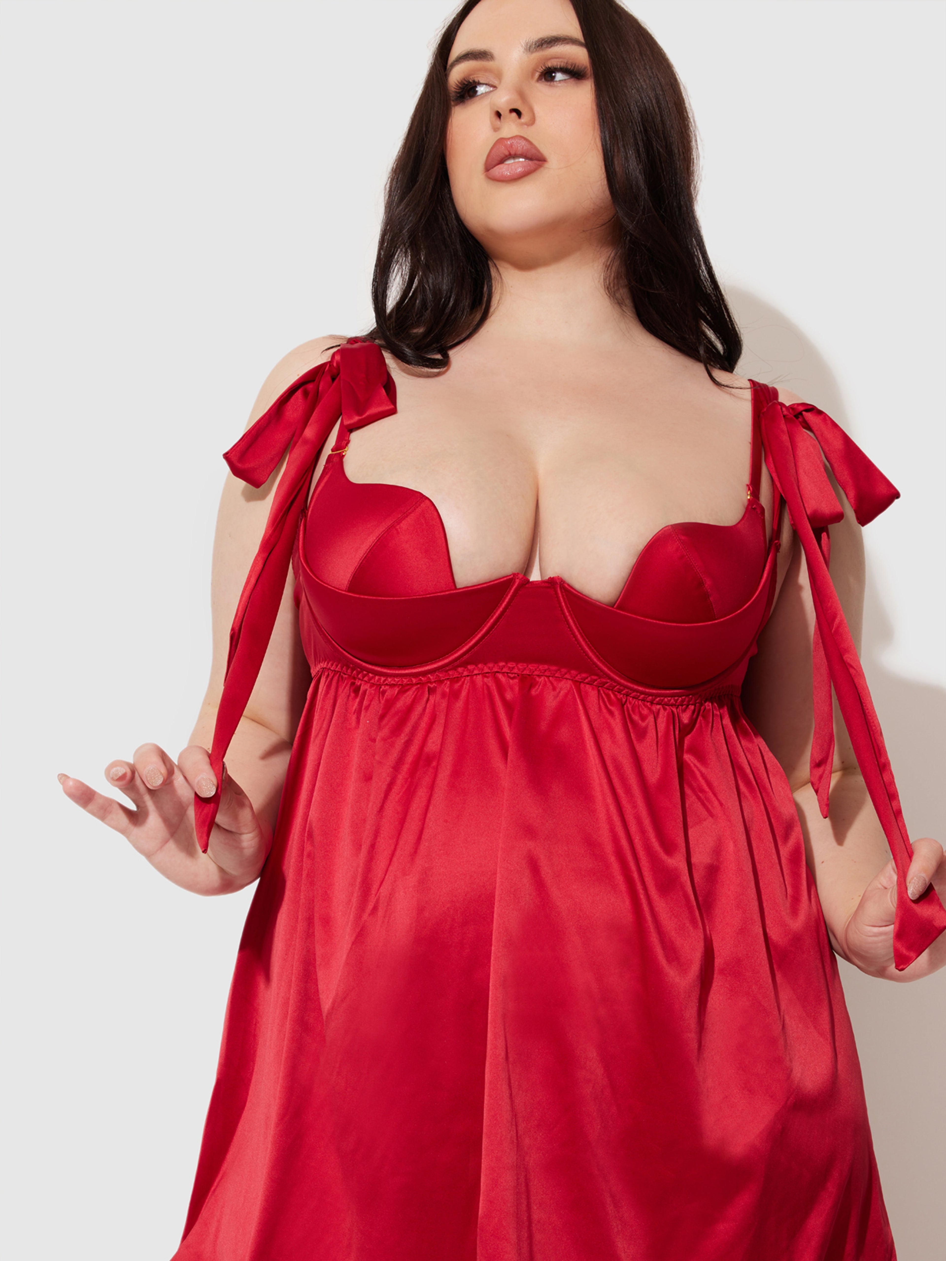 Petra Satin Open Cup Babydoll