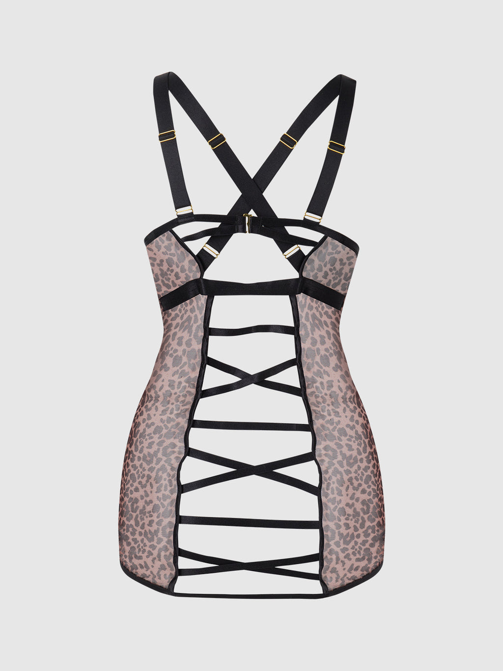 Pia Shine Mesh Strappy Back Chemise