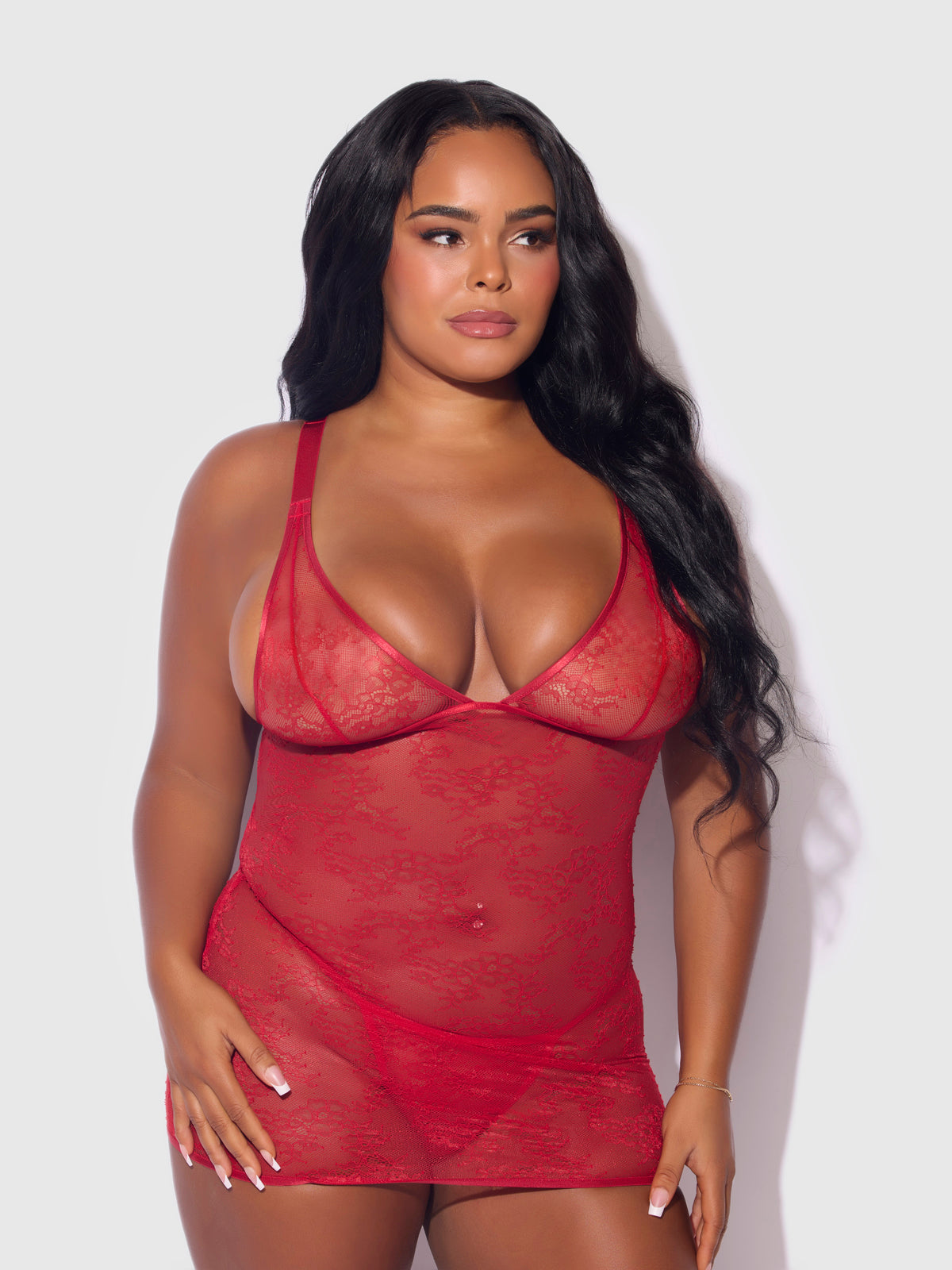 Chiara Lace & Strappy Open Back Chemise