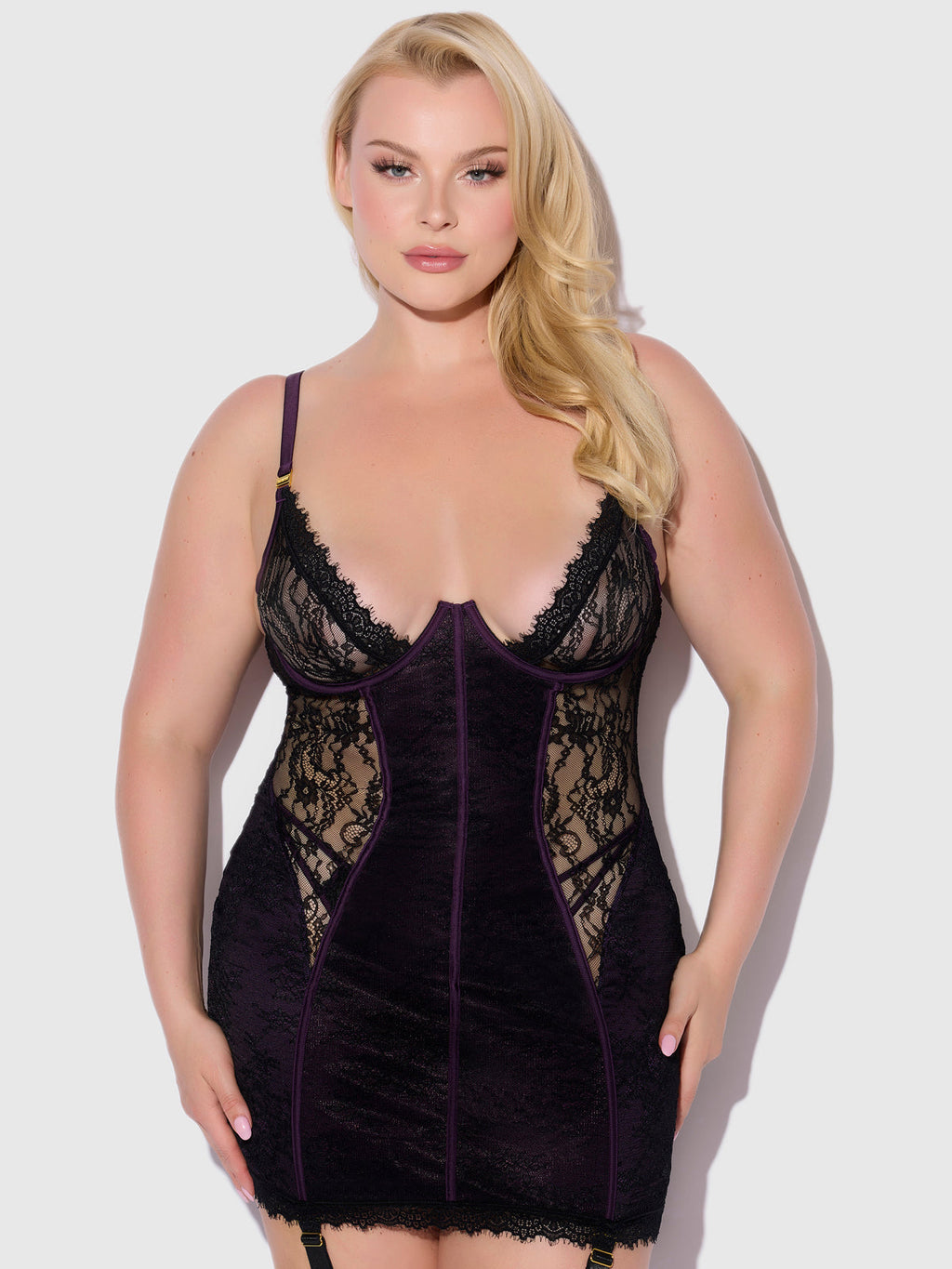 Rosalind Satin & Lace Underwire Chemise