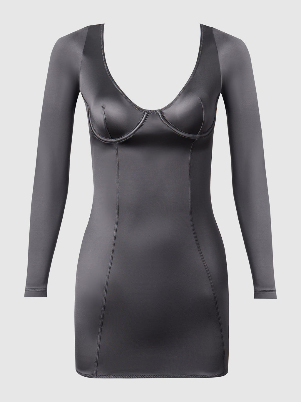 Neev Oil Slick Underwire Long-Sleeved Slip Dress