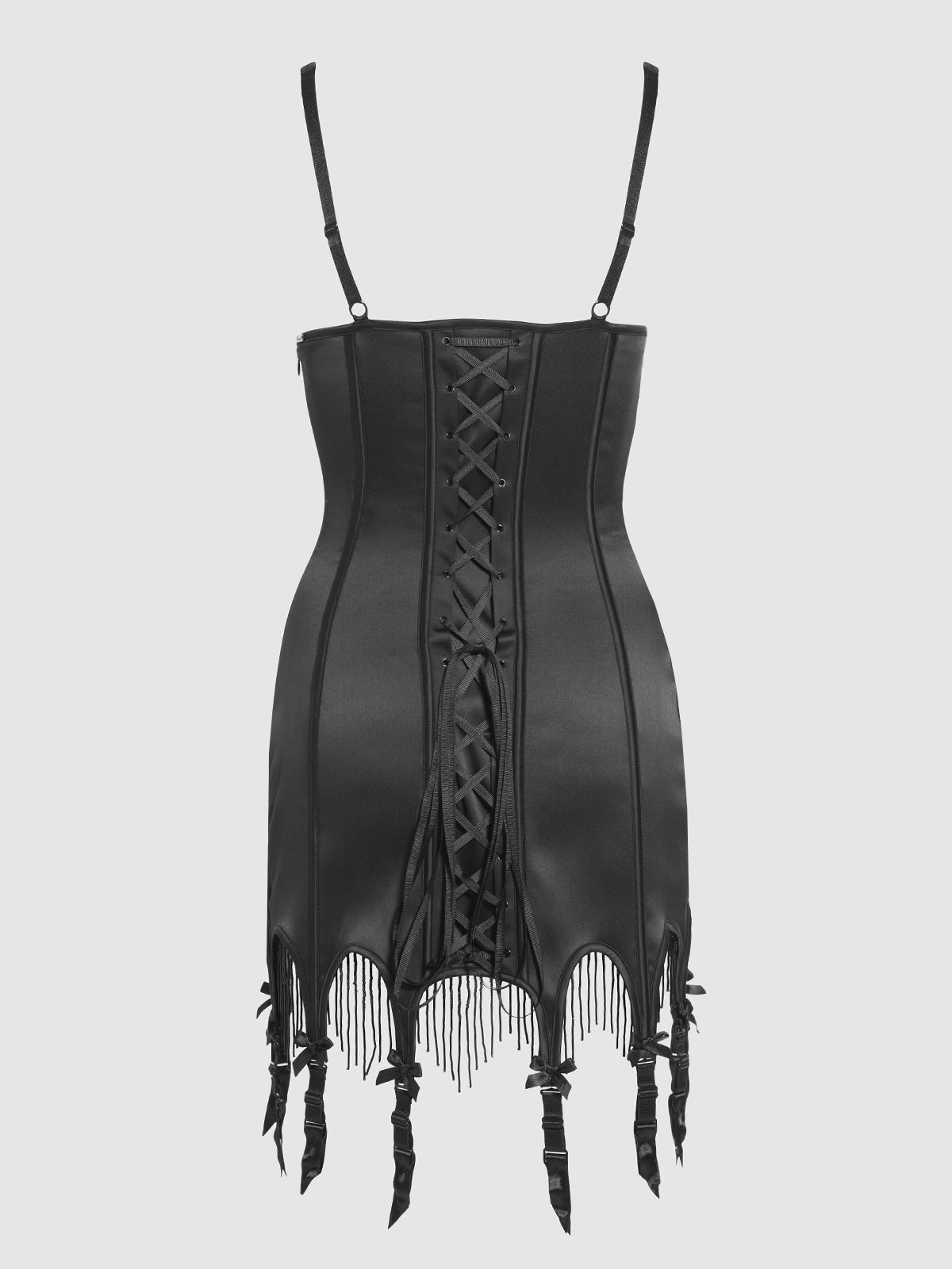 Rising Star Plunge Push Up Chemise in Lune Satin & Beads