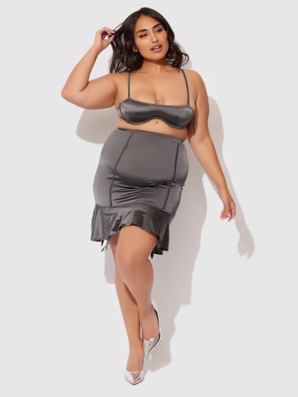 Neev Oil Slick Garter Half Slip Skirt