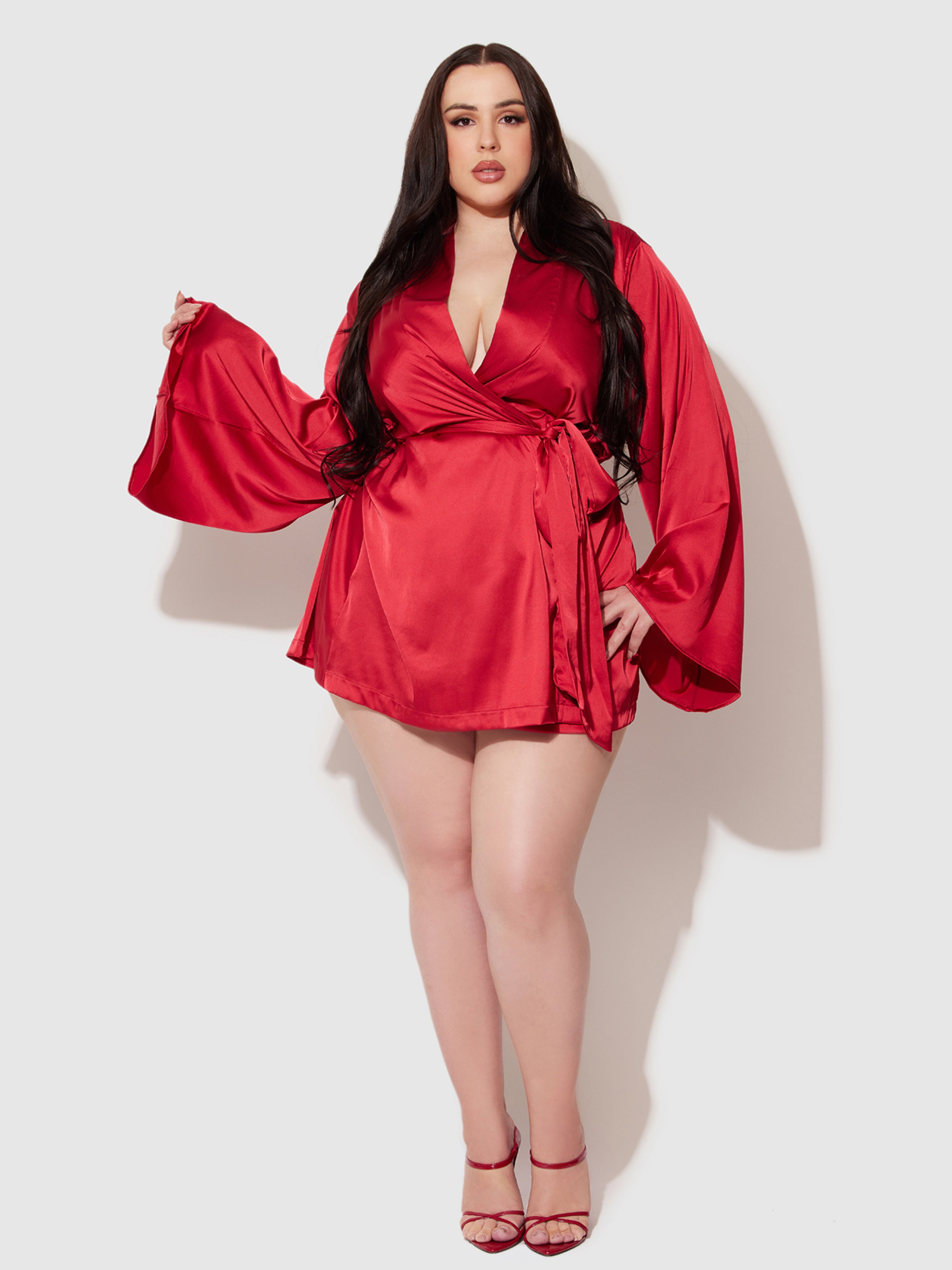 Petra Satin Short Robe