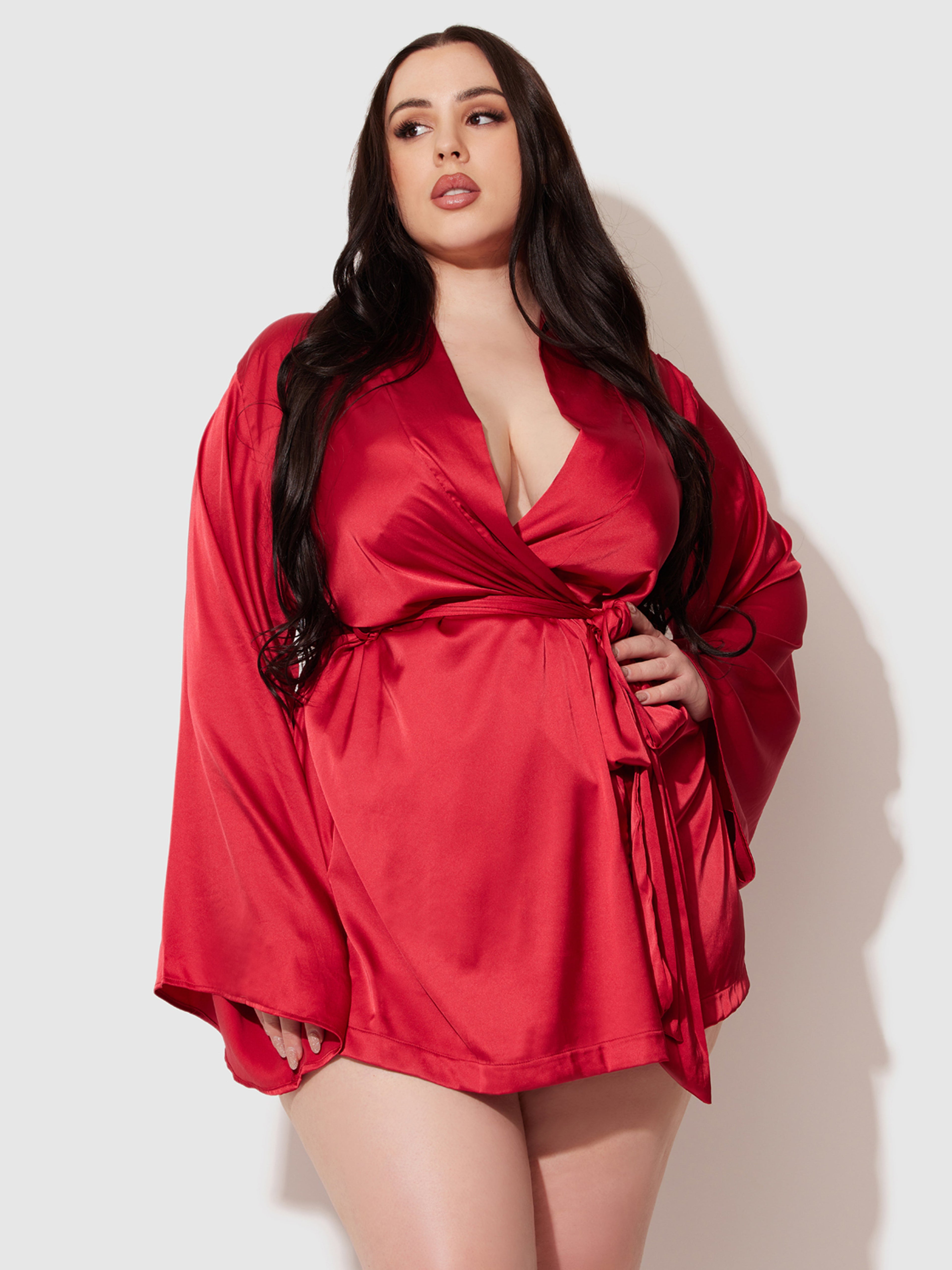 Petra Satin Short Robe