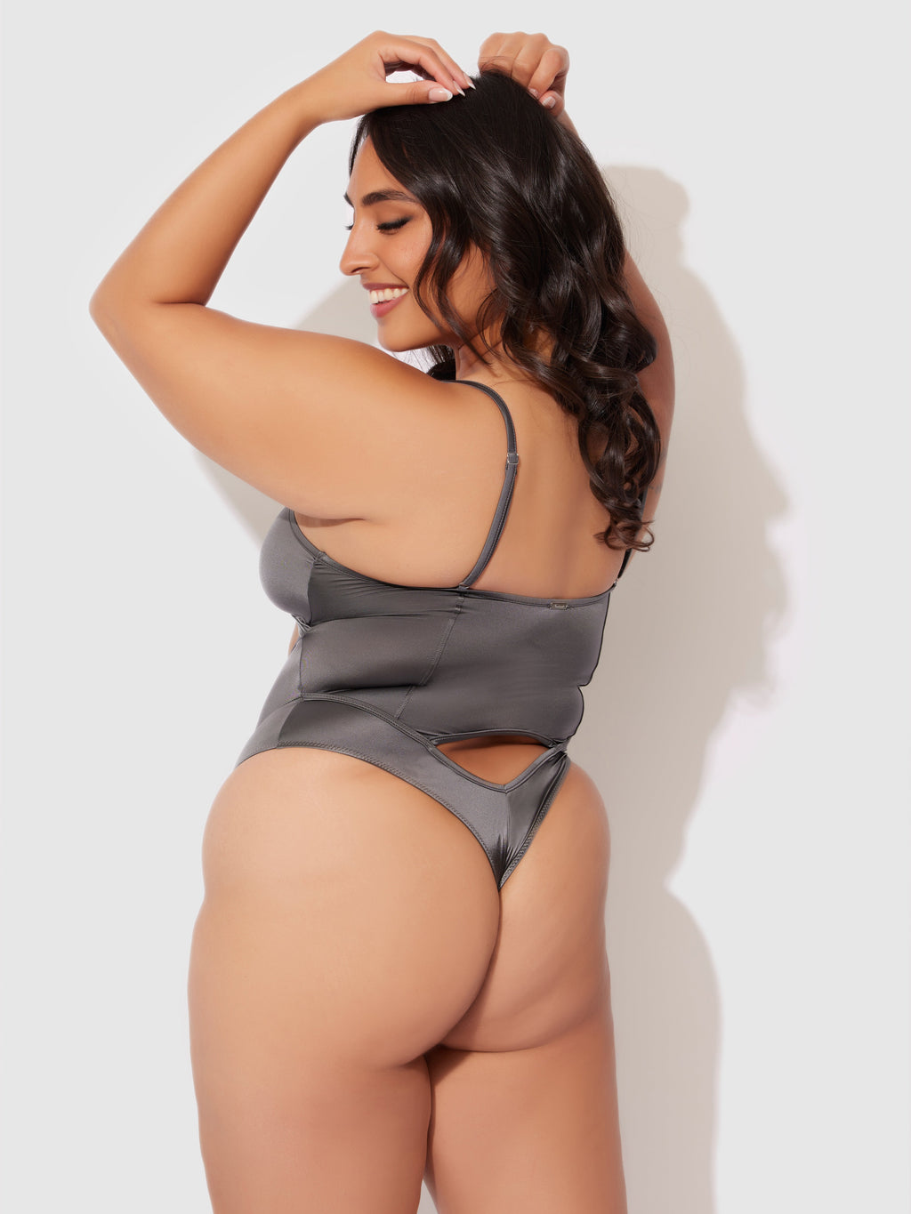 Neev Oil Slick Cutout Scoop Back Bodysuit