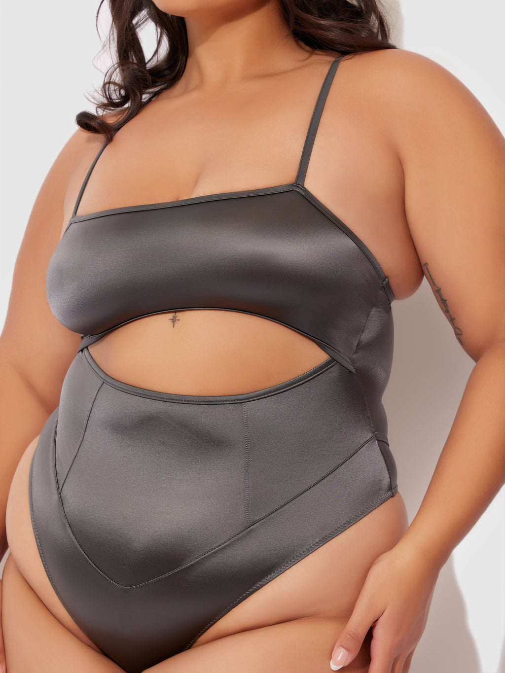 Neev Oil Slick Cutout Scoop Back Bodysuit