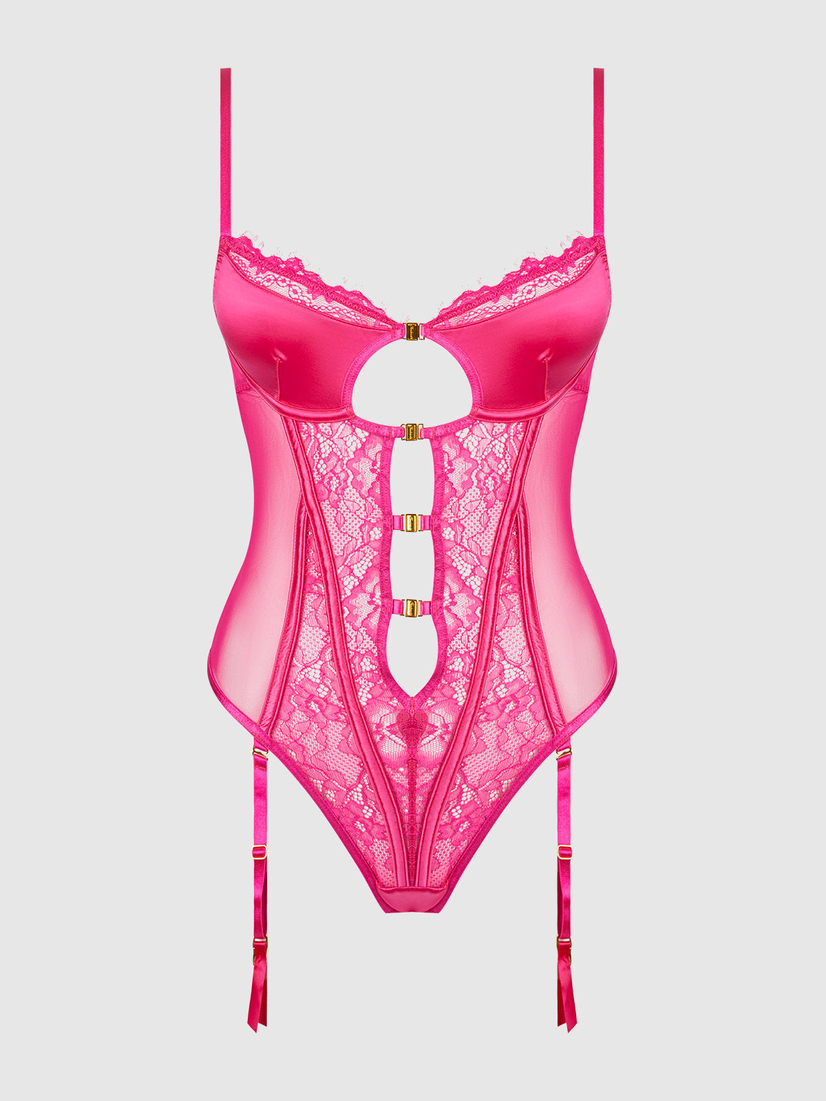 Neev Lace Wireless Teddy With Garters