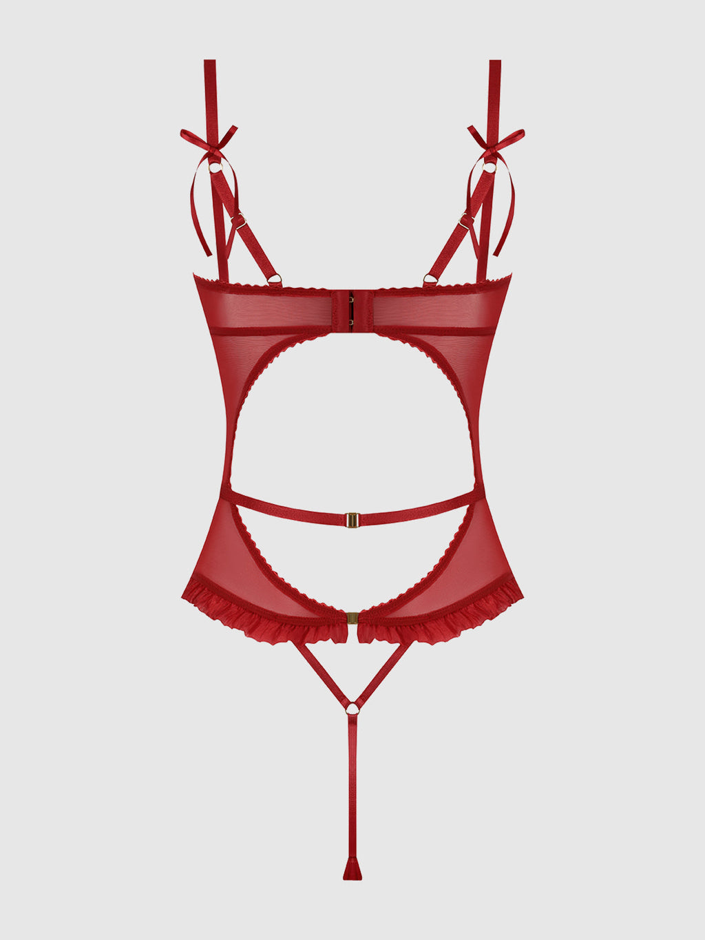 Angelica Lips Embroidery Cutout Teddy