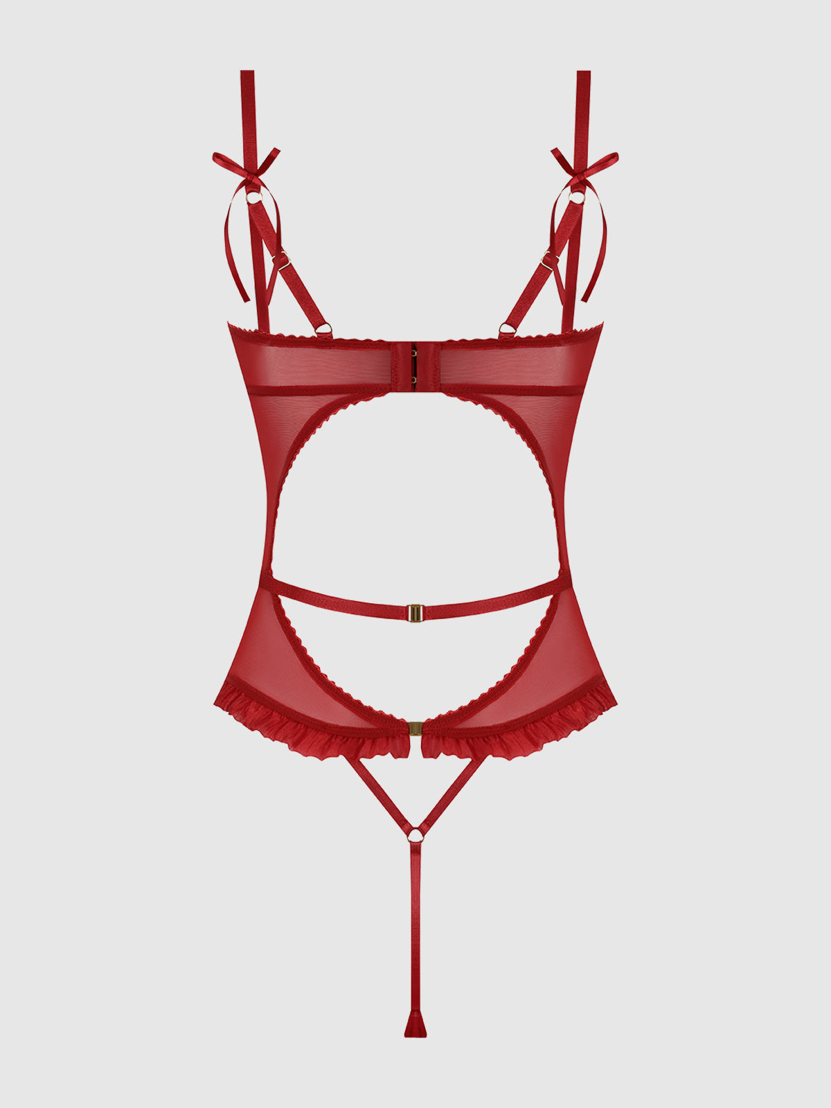 Angelica Lips Embroidery Cutout Teddy