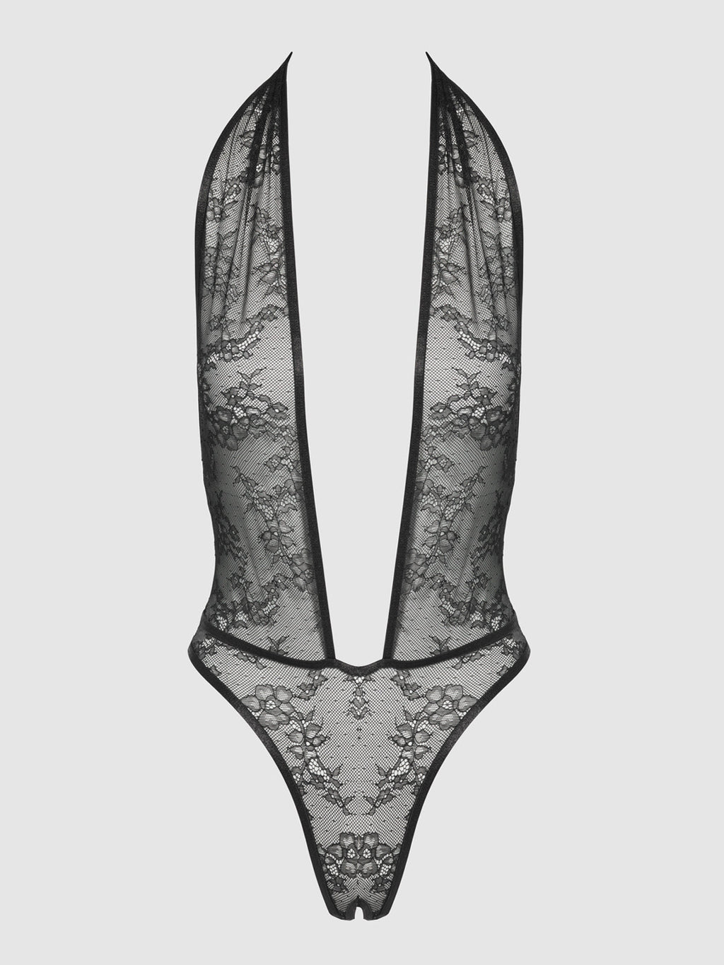 Chiara Crotchless Halter Lace Teddy
