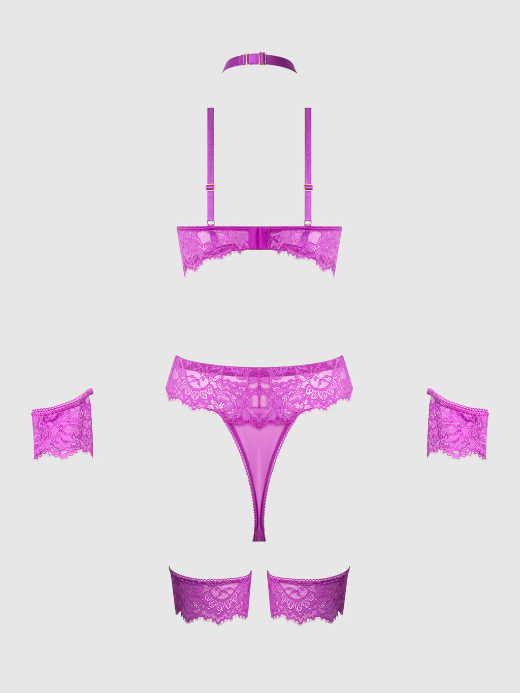 Arianna Lace & Chains Thigh Garter Teddy