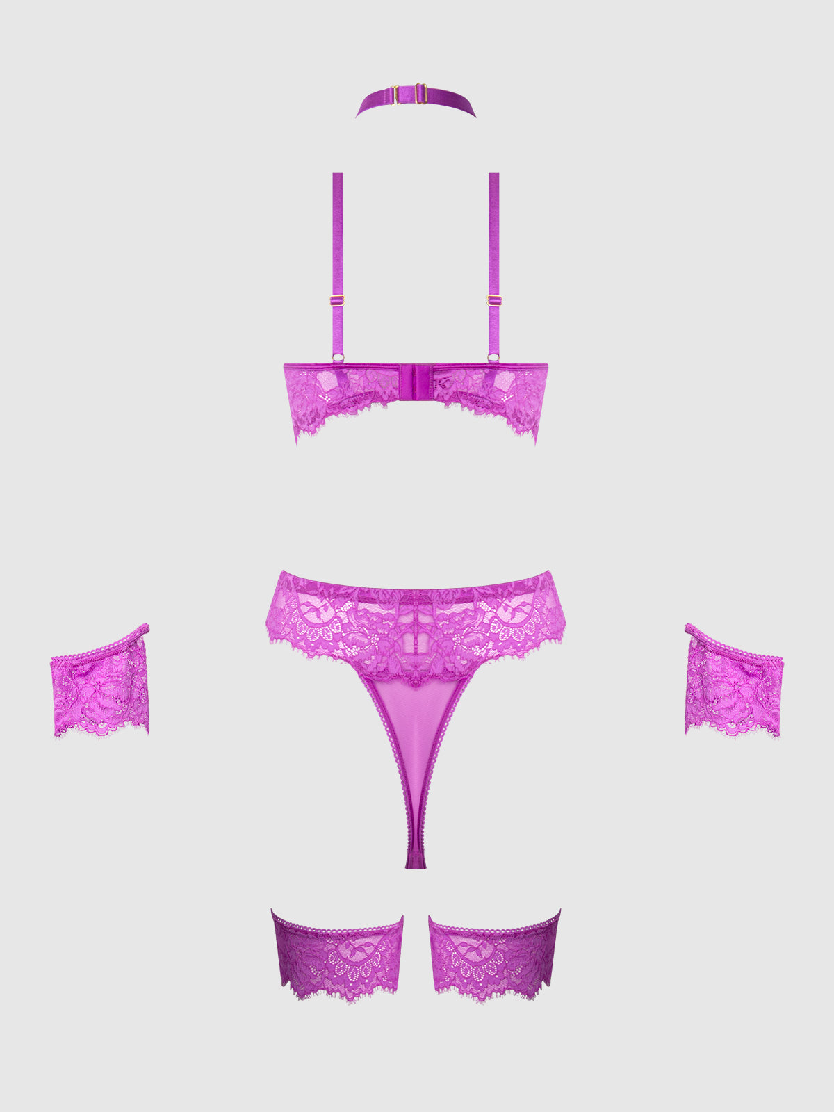 Arianna Lace & Chains Thigh Garter Teddy