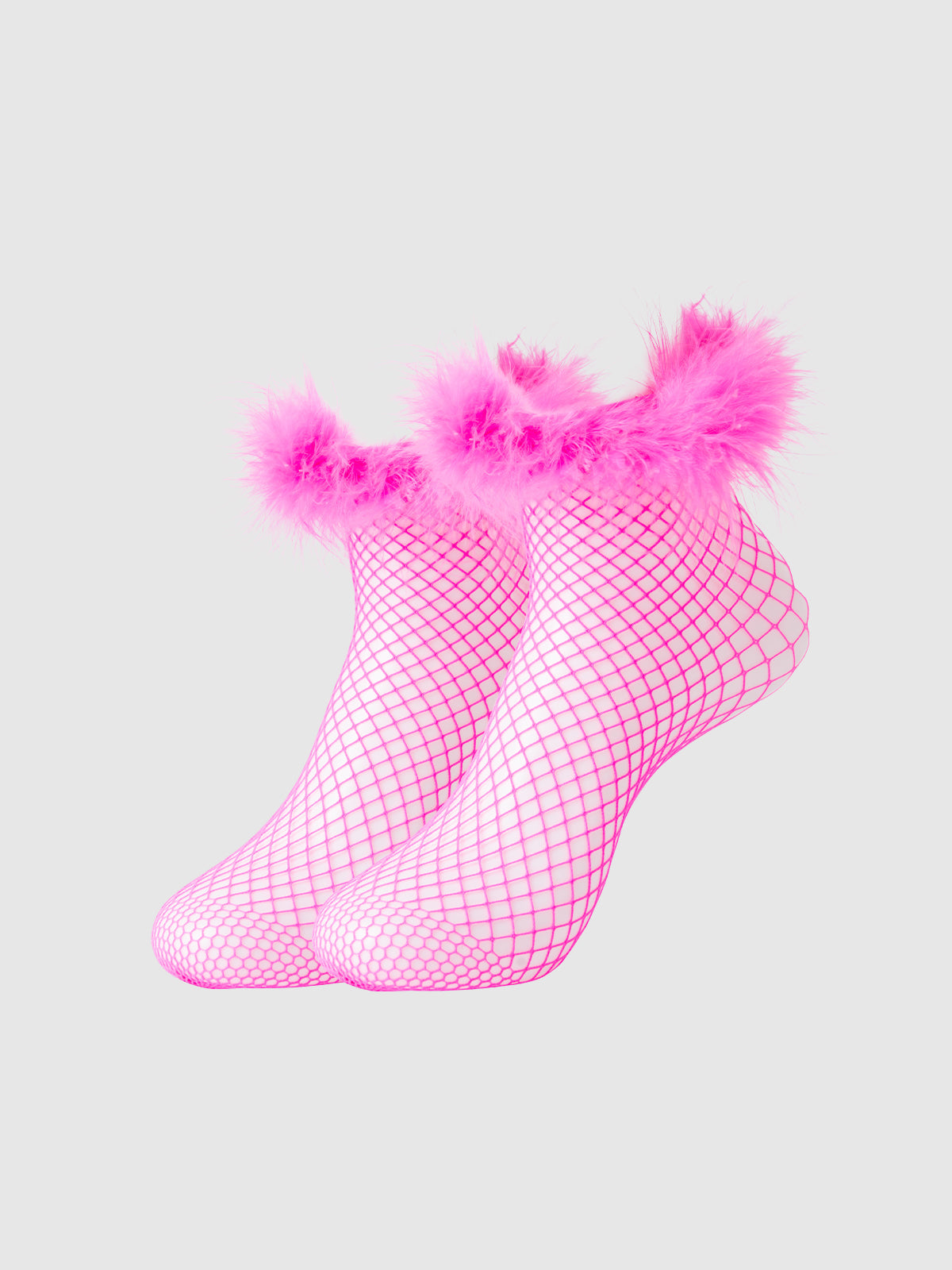 Feathered Fishnet Socks