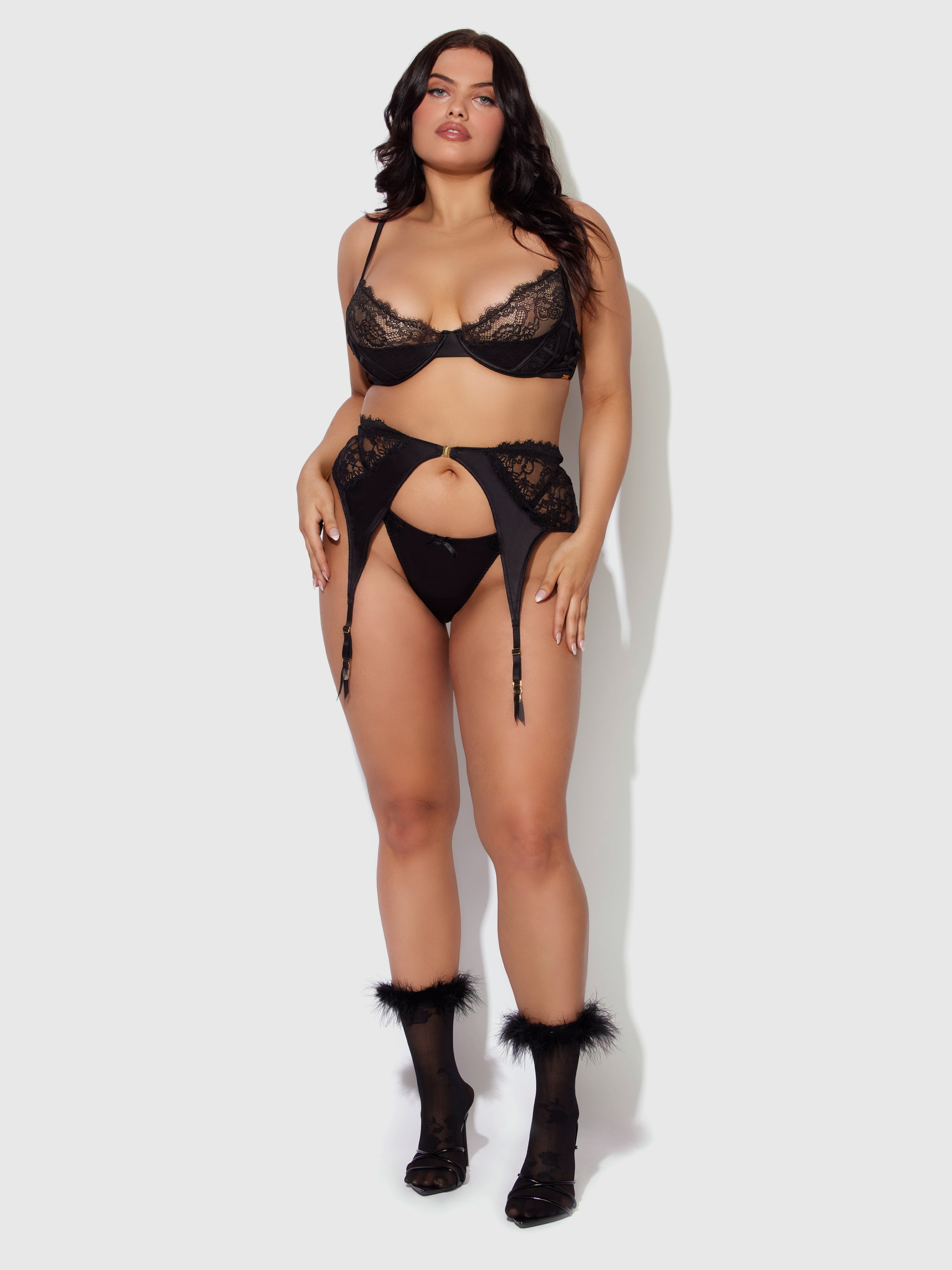 Feathered Sheer Shadow Floral Socks