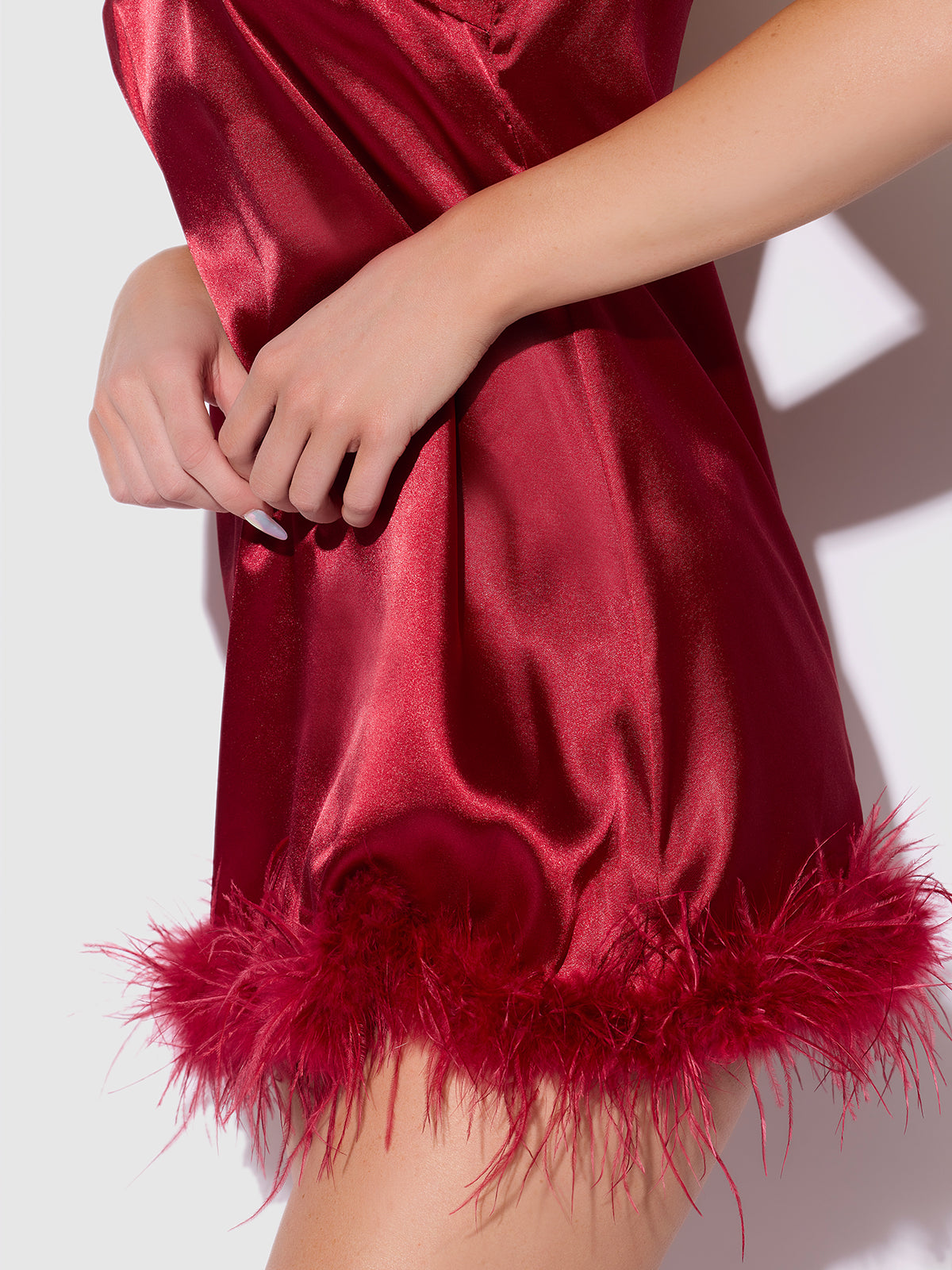 Scarlett Satin & Feather Sleep Slip