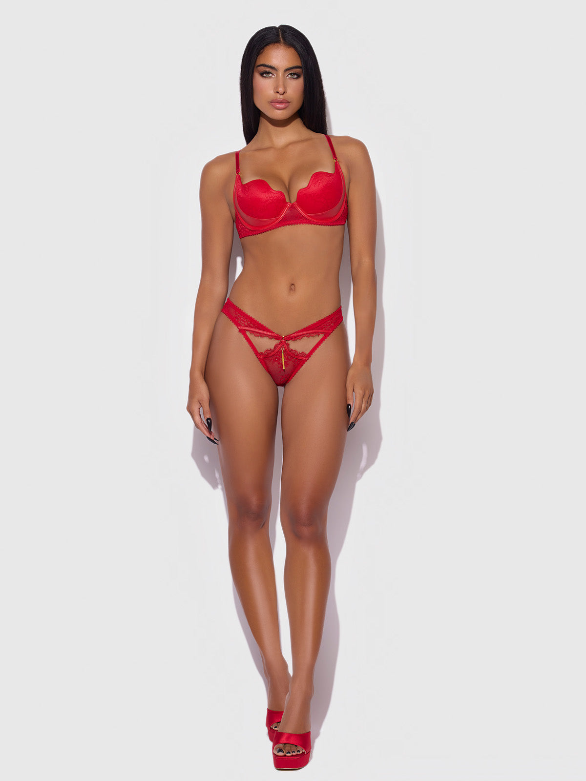 Director's Cut Lace & Faux Leather Chiara Balconette