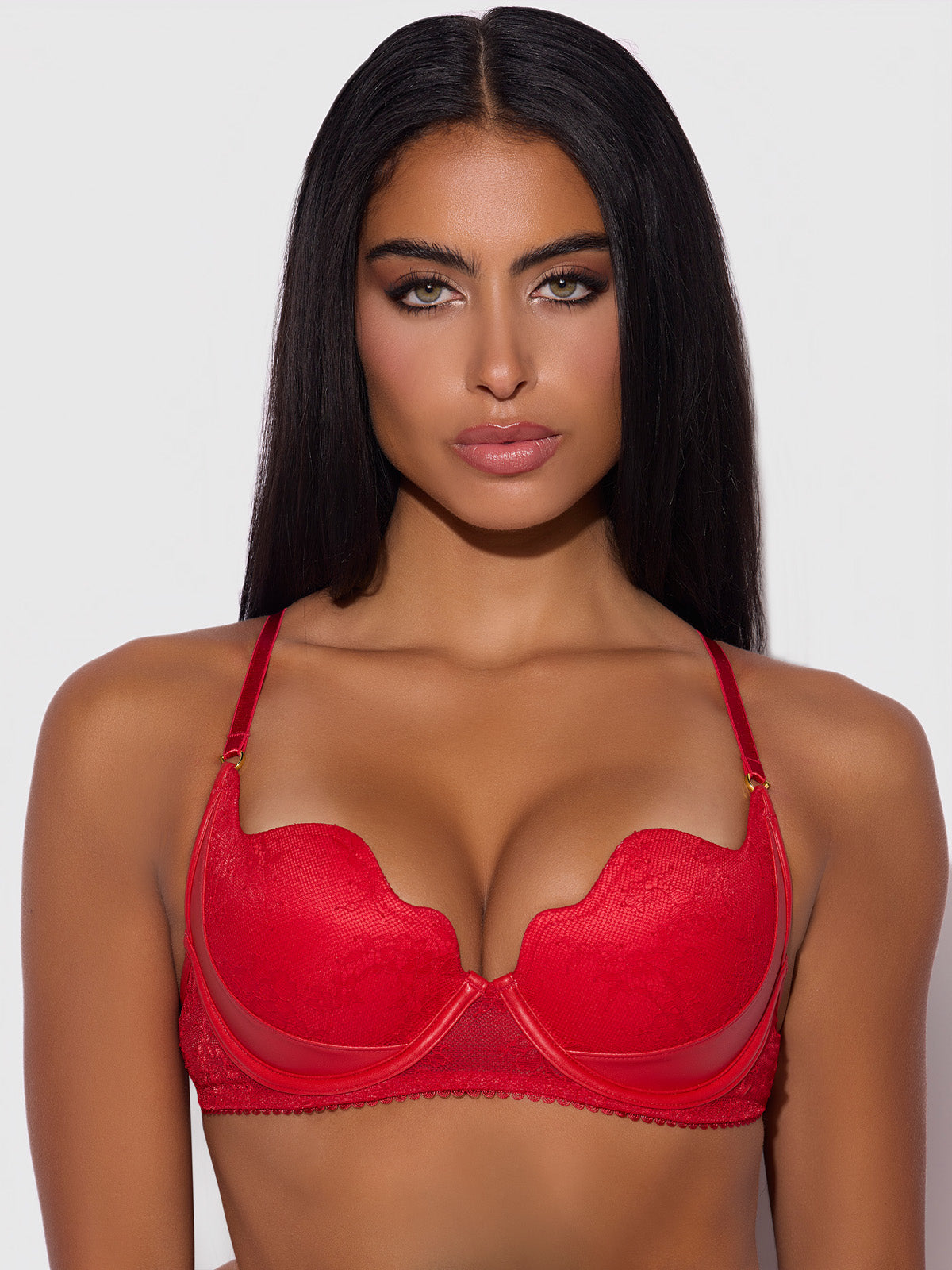 Director's Cut Lace & Faux Leather Chiara Balconette