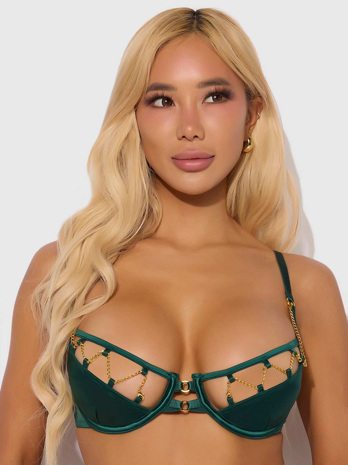 Emery Liquid Satin & Chain Bra