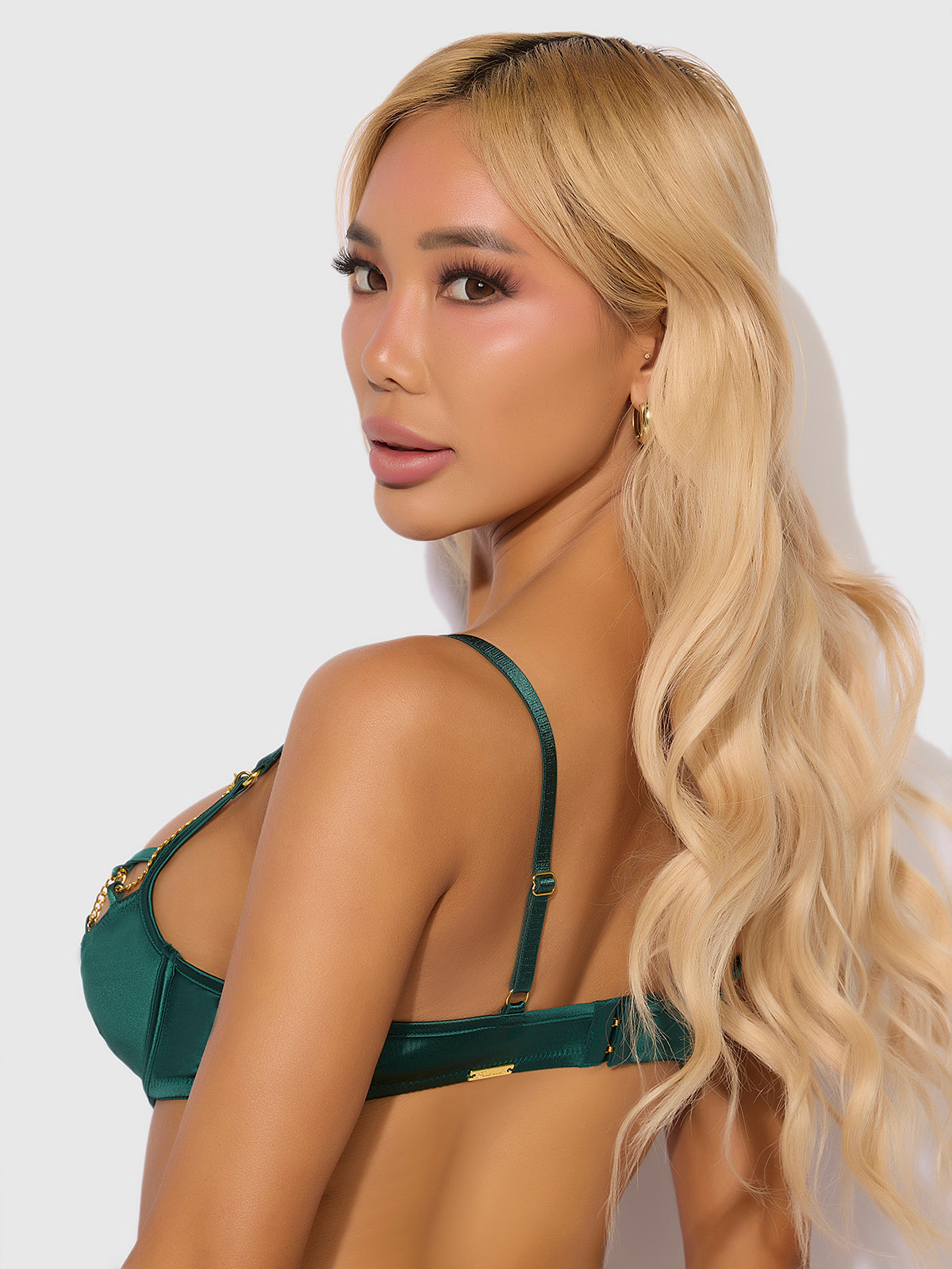 Emery Liquid Satin & Chain Bra