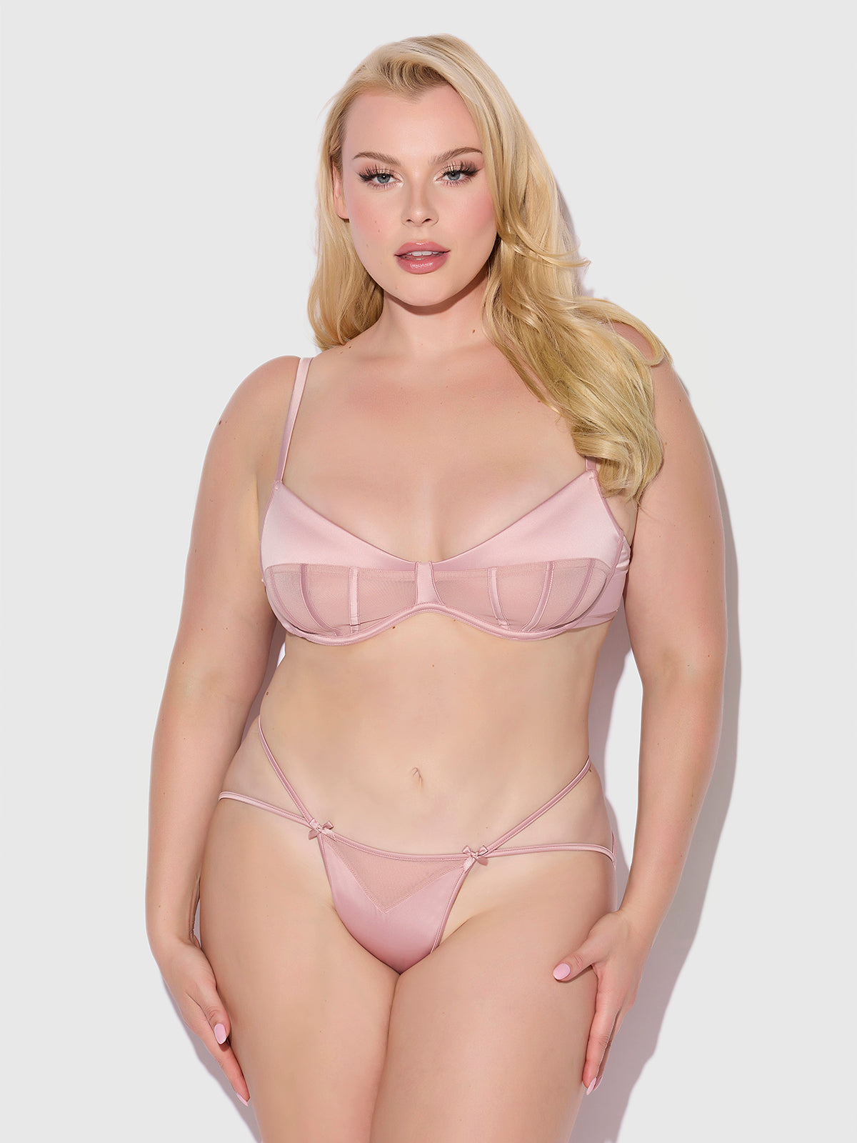 Petra Satin & Mesh Unlined Corset Cup Bra