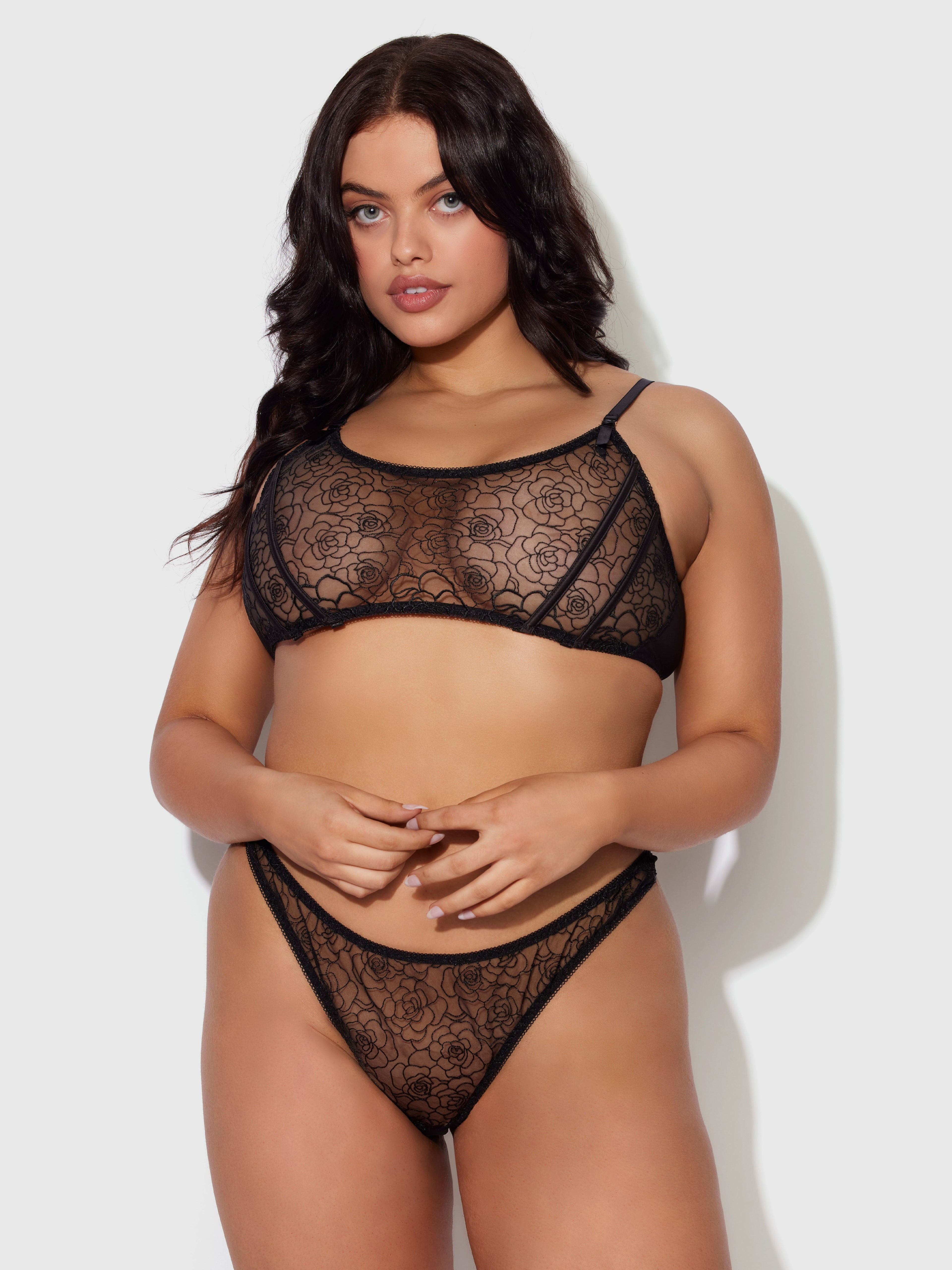 Melrose Embroidered Garter Bralette