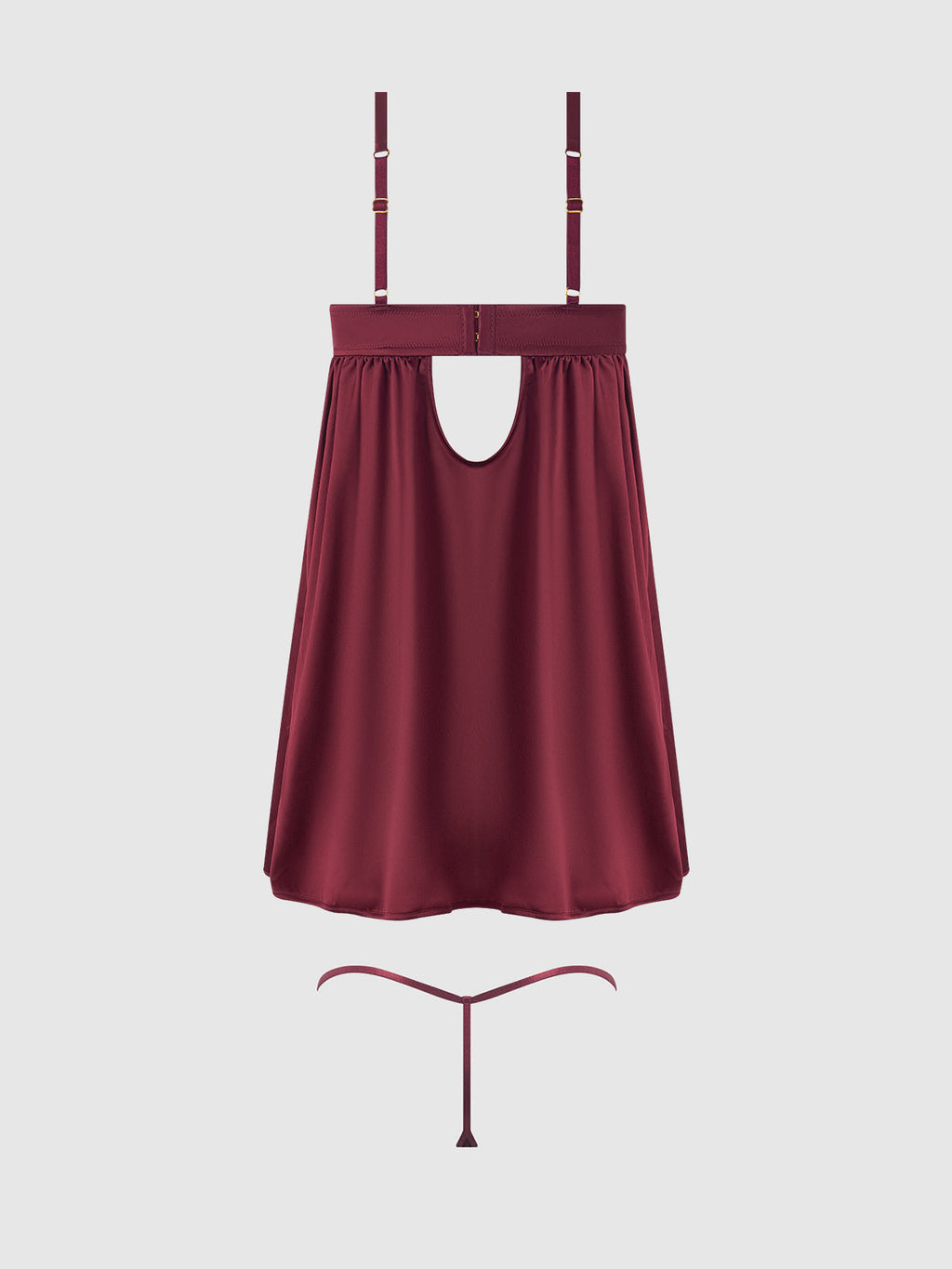 Petra Satin & Mesh Unlined Corset Cup Babydoll Set